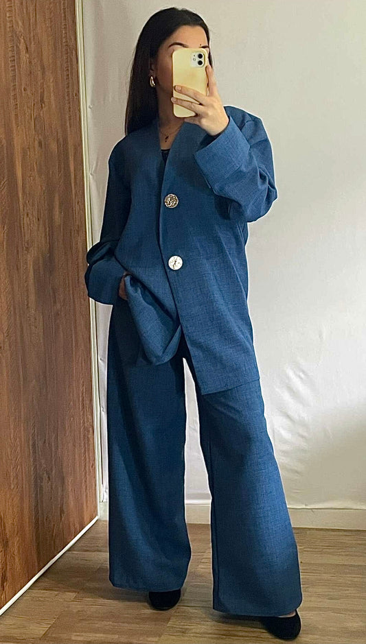 Ensemble chemisier bleu