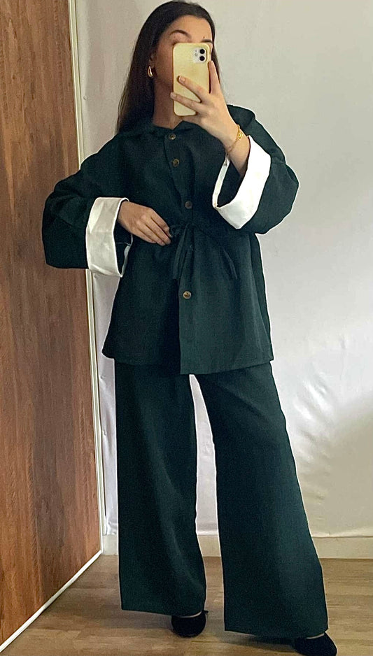 Ensemble cintré vert