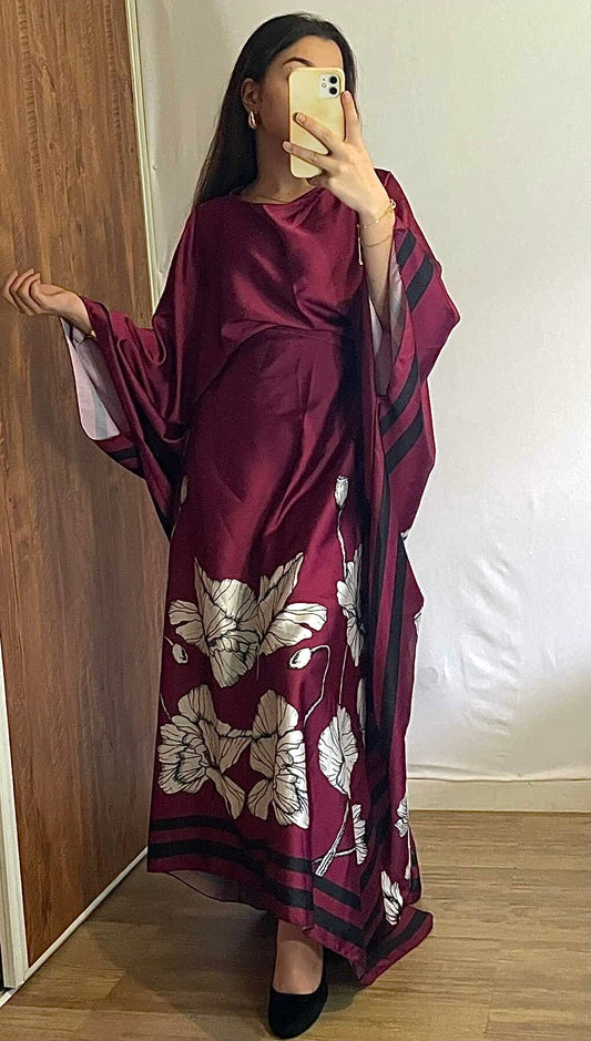 Robe Abaya bordeaux